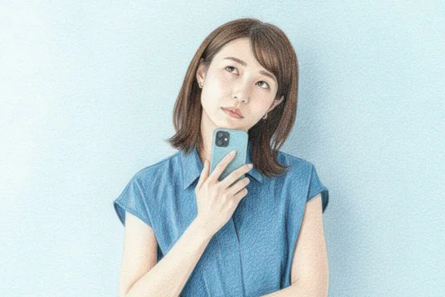 バスの料金に悩む女性