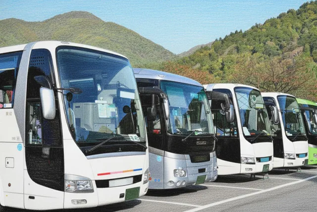 貸切バスの車種別に定員や座席数の違いが分かるバスの外観