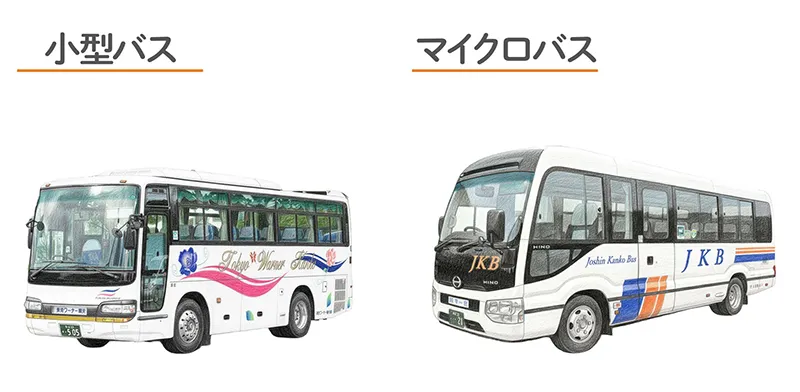 マイクロバスと小型バス