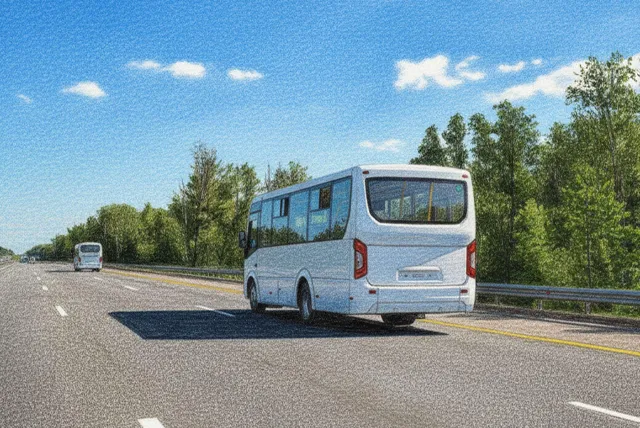 道路を走る貸切バス