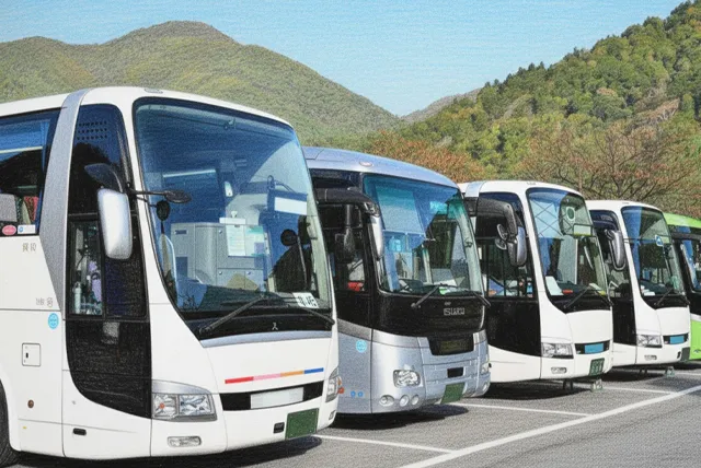 貸切バスの車種別に定員や座席数の違いが分かるバスの外観