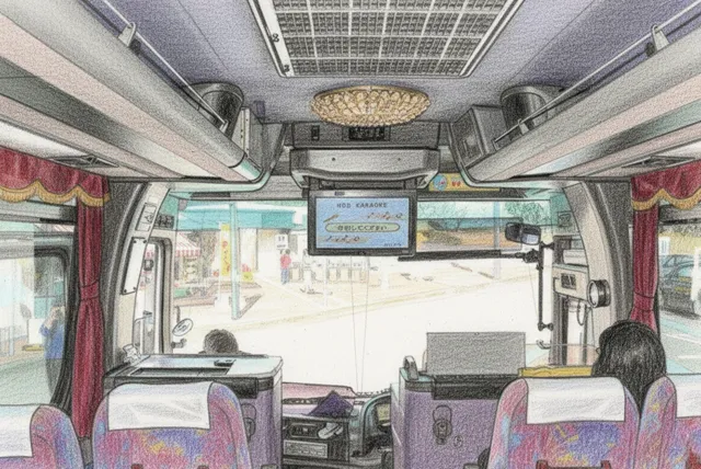 マイクロバスのモニター