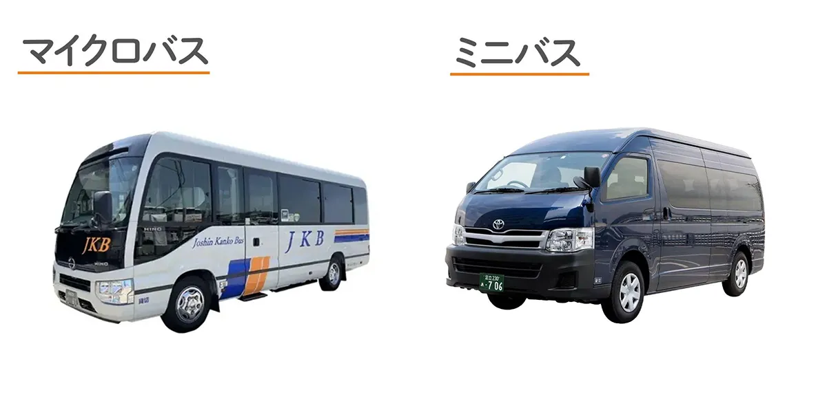 マイクロバスとミニバス