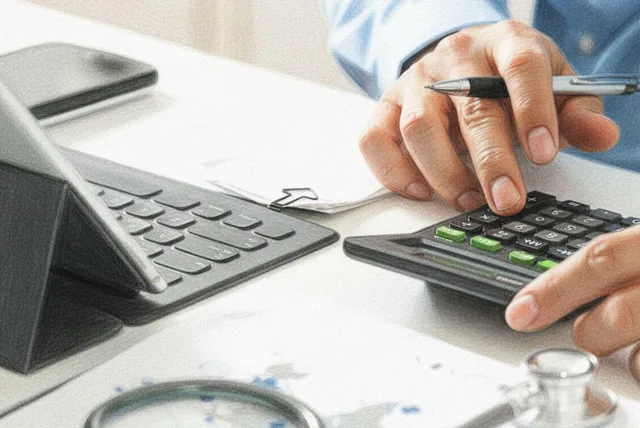 見積を作る男性