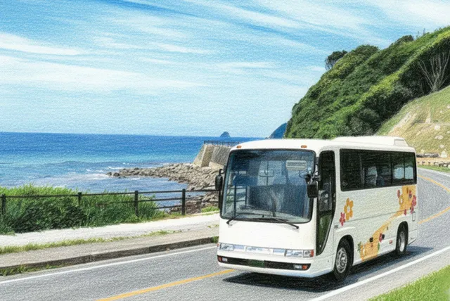 道路を走る貸切バス