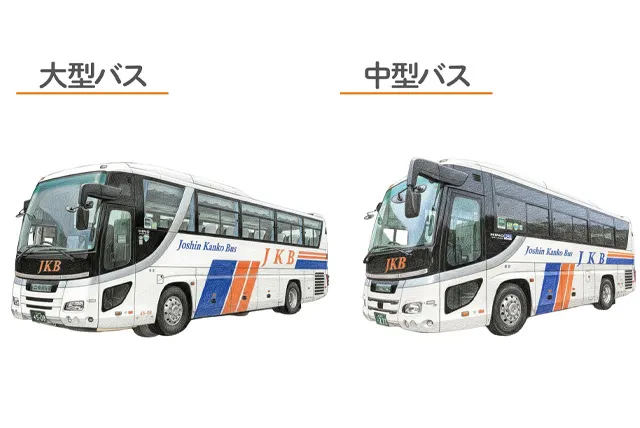 大型バスと中型バス