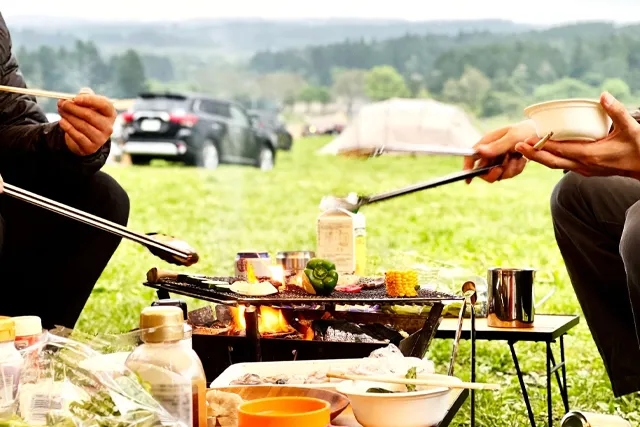 キャンプ場でBBQ