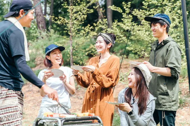 仲間同士でBBQ