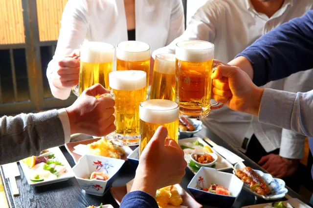 ビールで乾杯