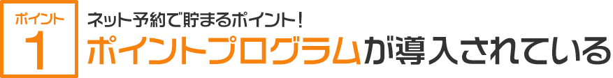 ネット予約で貯まるポイント！ポイントプログラムが導入されている！